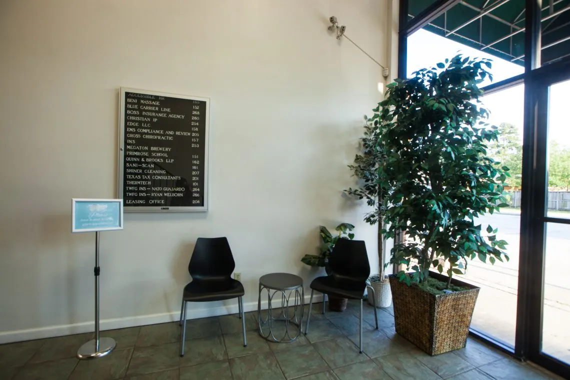 Waiting area with chairs